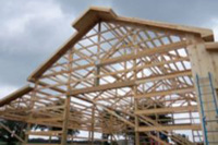 Wood frame building